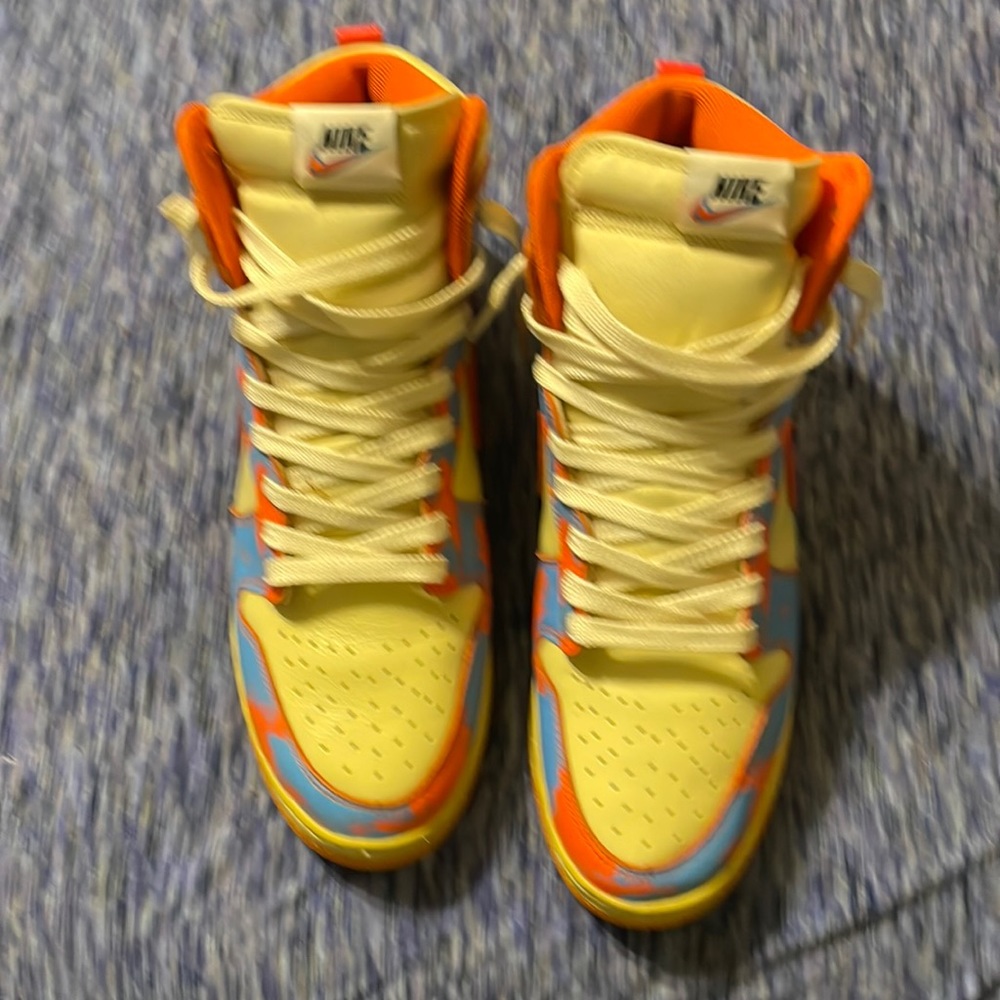 Nike dunk high 1985 orange acid wash size 10.5